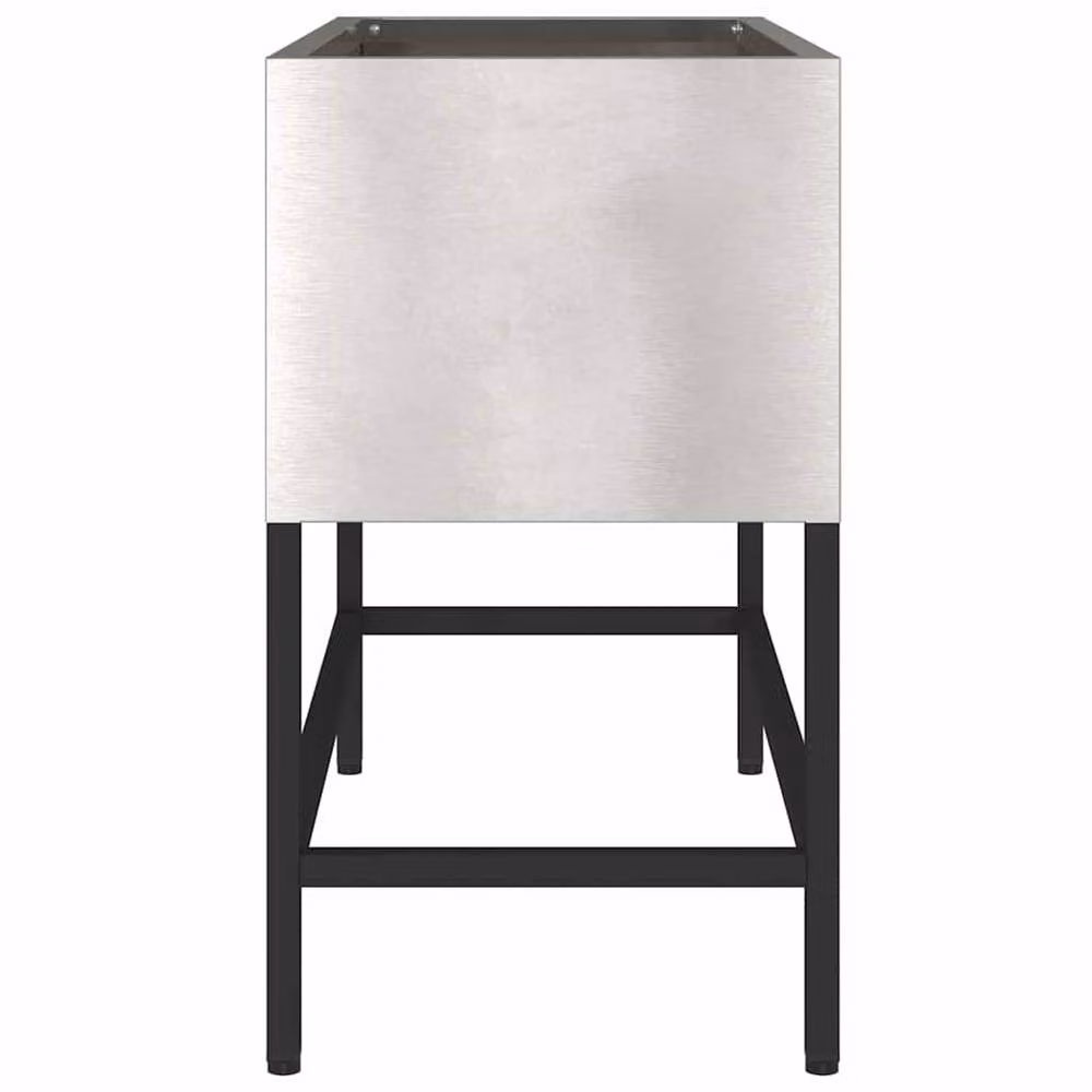 Berkfield Home Raised Garden Planter in Silver Stainless Steel, W: 60 cm, D: 26 cm, H: 45 cm – 4
