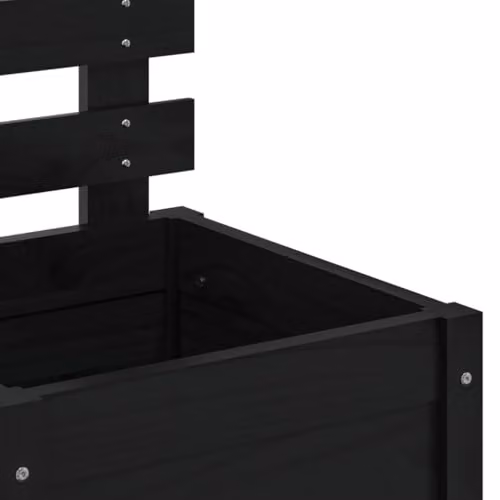 vidaXL Garden Planter with Rack in Black Solid Wood Pine, W/D/H: 39 x 39.5 x 114 cm – 4