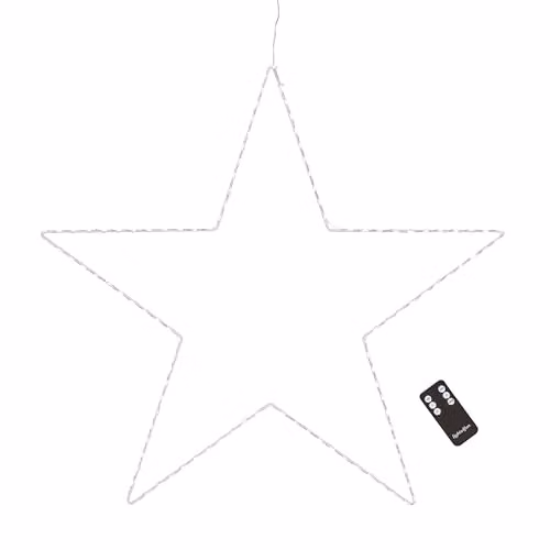 Lights4fun Set of 2 Osby Star Silhouette Dual Colour LED Indoor Christmas Lights in White, Battery Operated with Remote Control and Timer – 3