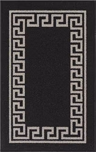 Desire Rugs Havana Greek Key Non-Slip Machine Washable Kitchen Floor Mat, Black, W: 80 cm, L: 150 cm – 5