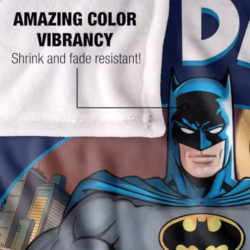 Warner Bros. Batman 100 Days of School Super Soft Fleece Throw Blanket, Multicolour, W: 127.0 cm x D: 152.4 cm x H: 152.4 cm – 3