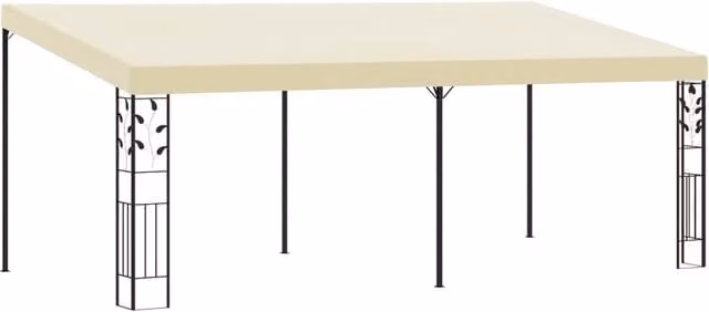 Berkfield Home Wall-mounted Gazebo in Beige, W: 6 m, D: 3 m, H: 2.5 m