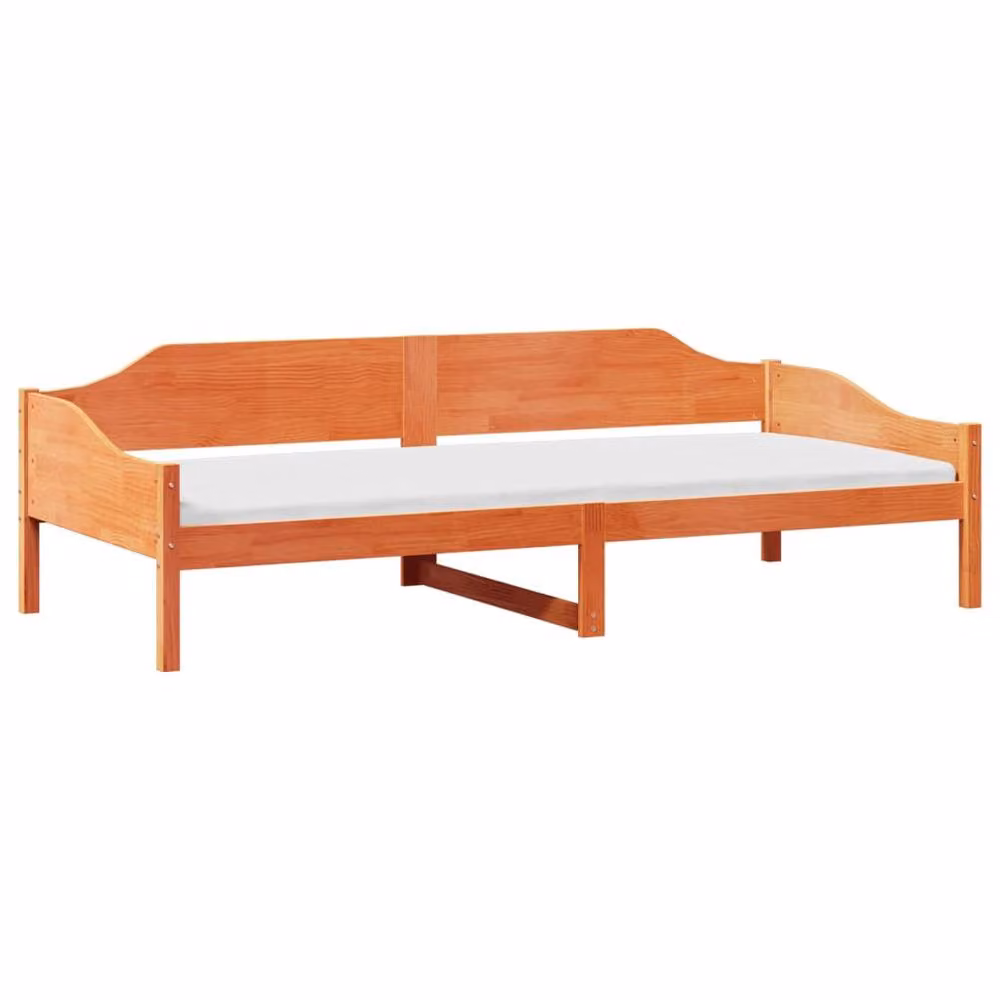 Berkfield Home Solid Wood Pine Bed Frame in Wax Brown, W/D/H: 90 x 200 cm – 3