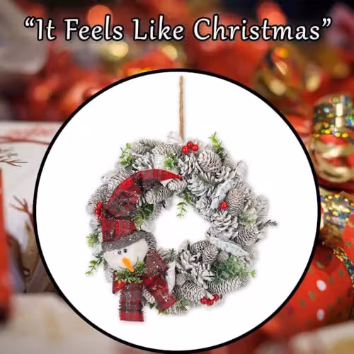 VFM e-Store Green Christmas Wreath Decoration, Diameter: 37 cm – 6