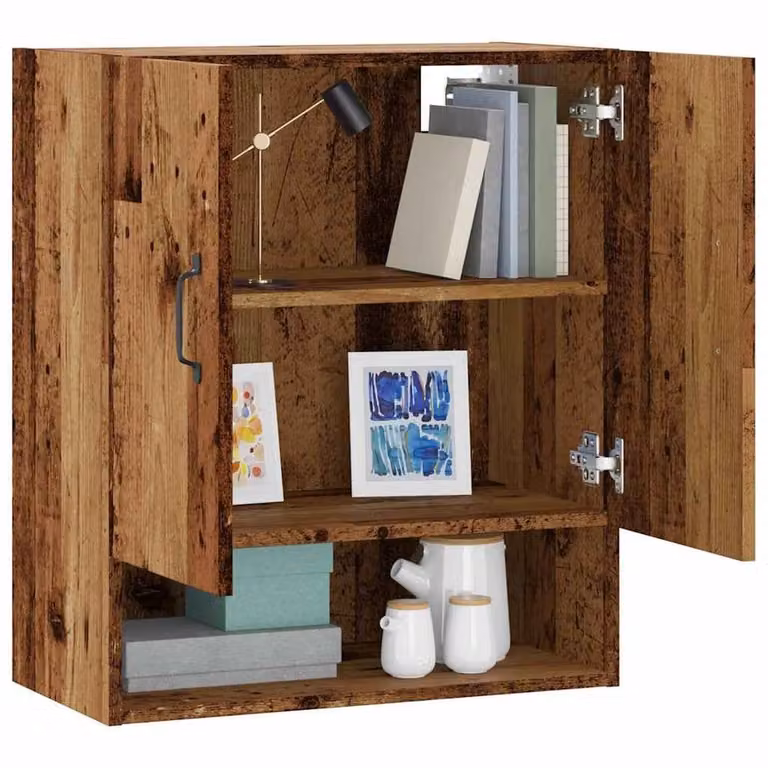 Berkfield Home Wall Cabinet in Old Wood Brown, W/D/H: 60 x 31 x 70 cm