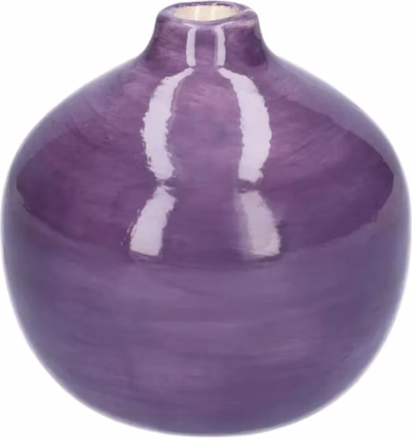 Kingsbury Gifts Safari Ceramic Decorative Tabletop Vase, Purple, Height: 11.7 cm