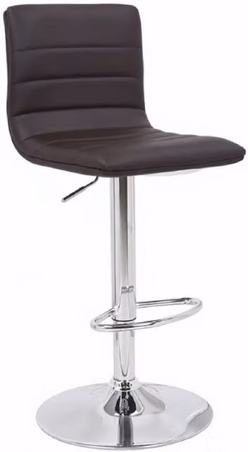 Netfurniture Brown Synthetic Leather Swivel Kitchen Bar Stool with Height Adjustment