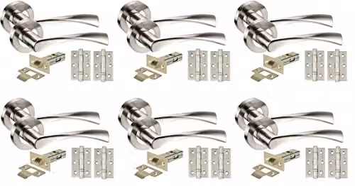 Golden Grace Twist Astrid Door Handles, Duo Chrome Finish, 6 Sets