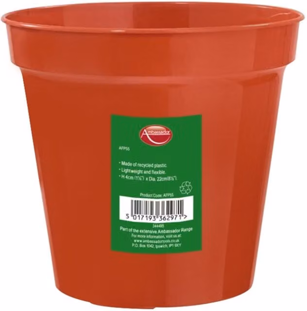 Ambassador Orange Plastic Flower Pot Planter