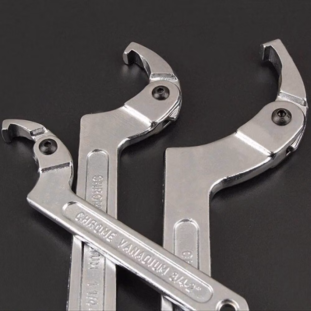 VOGREX Adjustable Hook Wrench C Spanner Hand Tool in Silver – 3