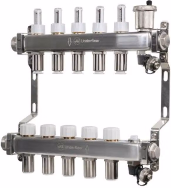John Guest Speedfit 15mm 5 Port UFH Manifold JGUFHMAN5/4 Grey