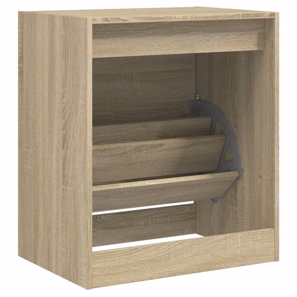 Berkfield Home Sonoma Oak Shoe Cabinet in Beige, W/D/H: 60 x 42 x 69 cm – 3