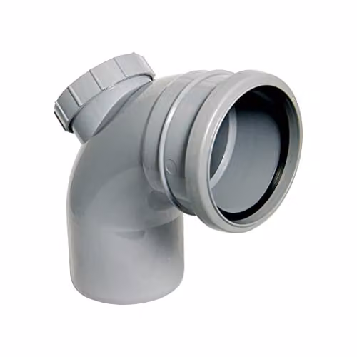 FloPlast 110mm Soil Ring Seal 92.5 Degree Access Bend, Grey
