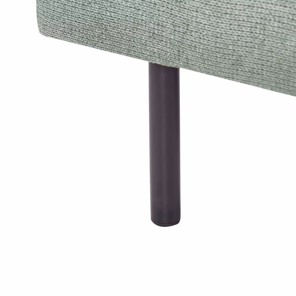 Wyld and Coco Green Chenille Pillow-Top Footstool with Silver Aluminium Legs – 4