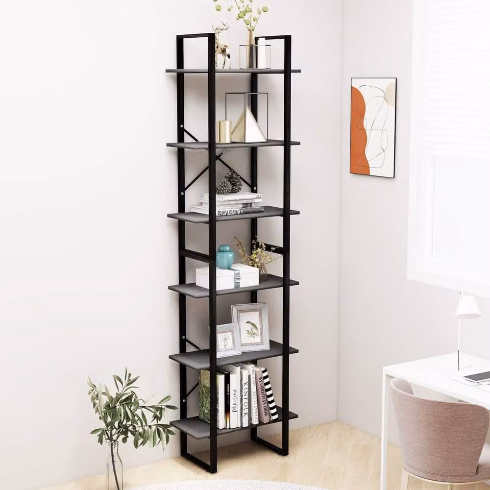 Berkfield Home Grey Open Back Storage Shelf W/D/H: 60 x 30 x 210 cm – 2