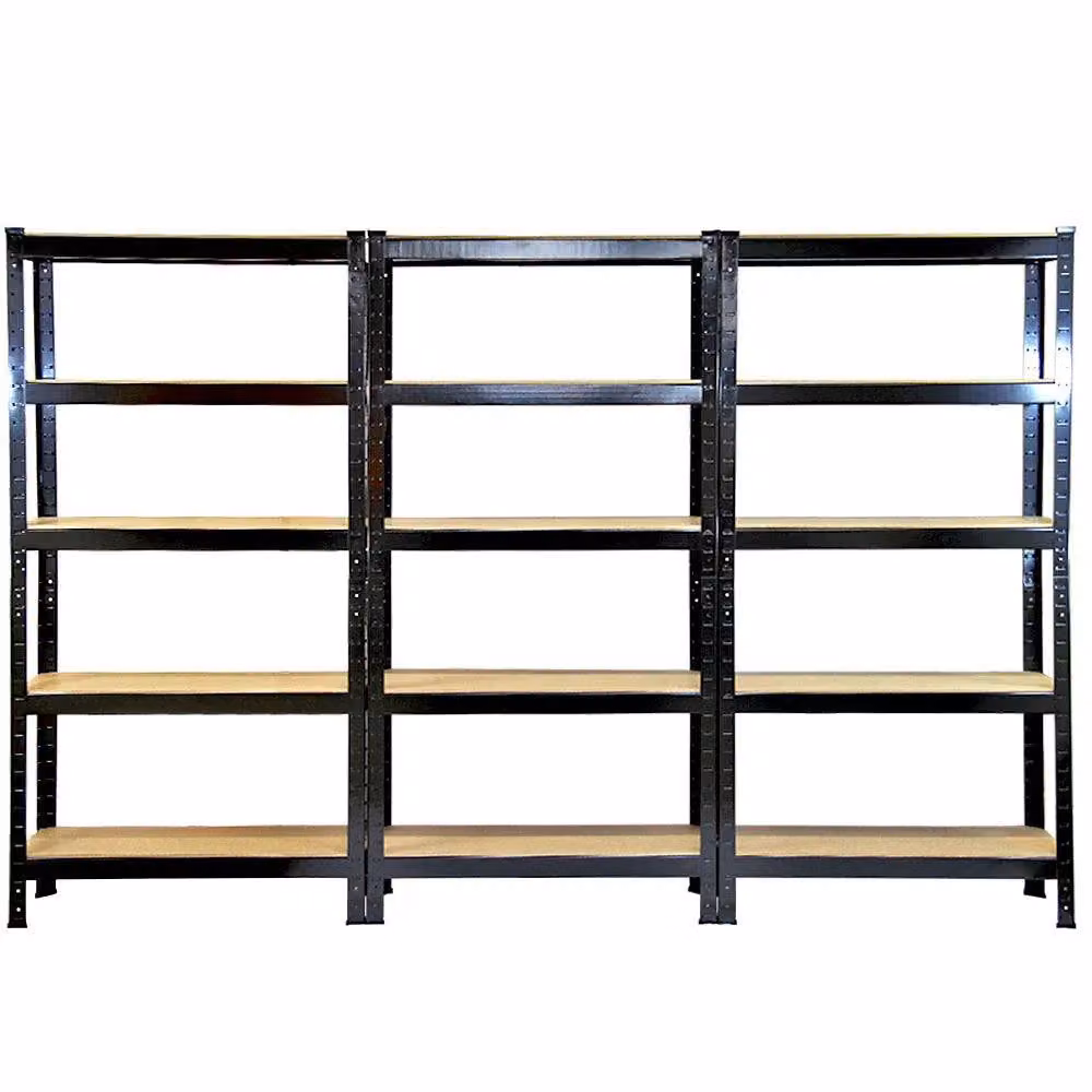 Monster Racking T-Rax Heavy Duty Garage Storage Shelving Unit, Black, W: 75 cm, H: 150 cm, D: 30 cm – 2