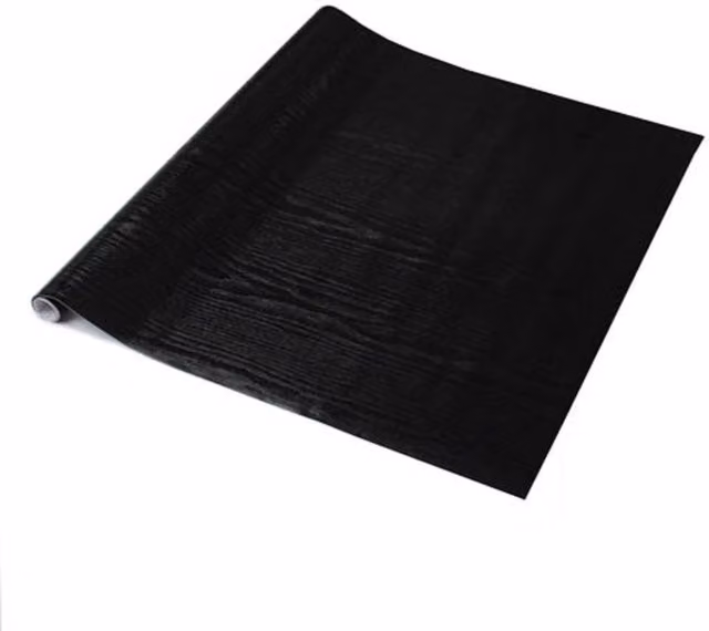 dc fix Blackwood Self Adhesive Vinyl Wrap for Kitchen Doors and Worktops, Black, W: 90 cm, L: 10 m
