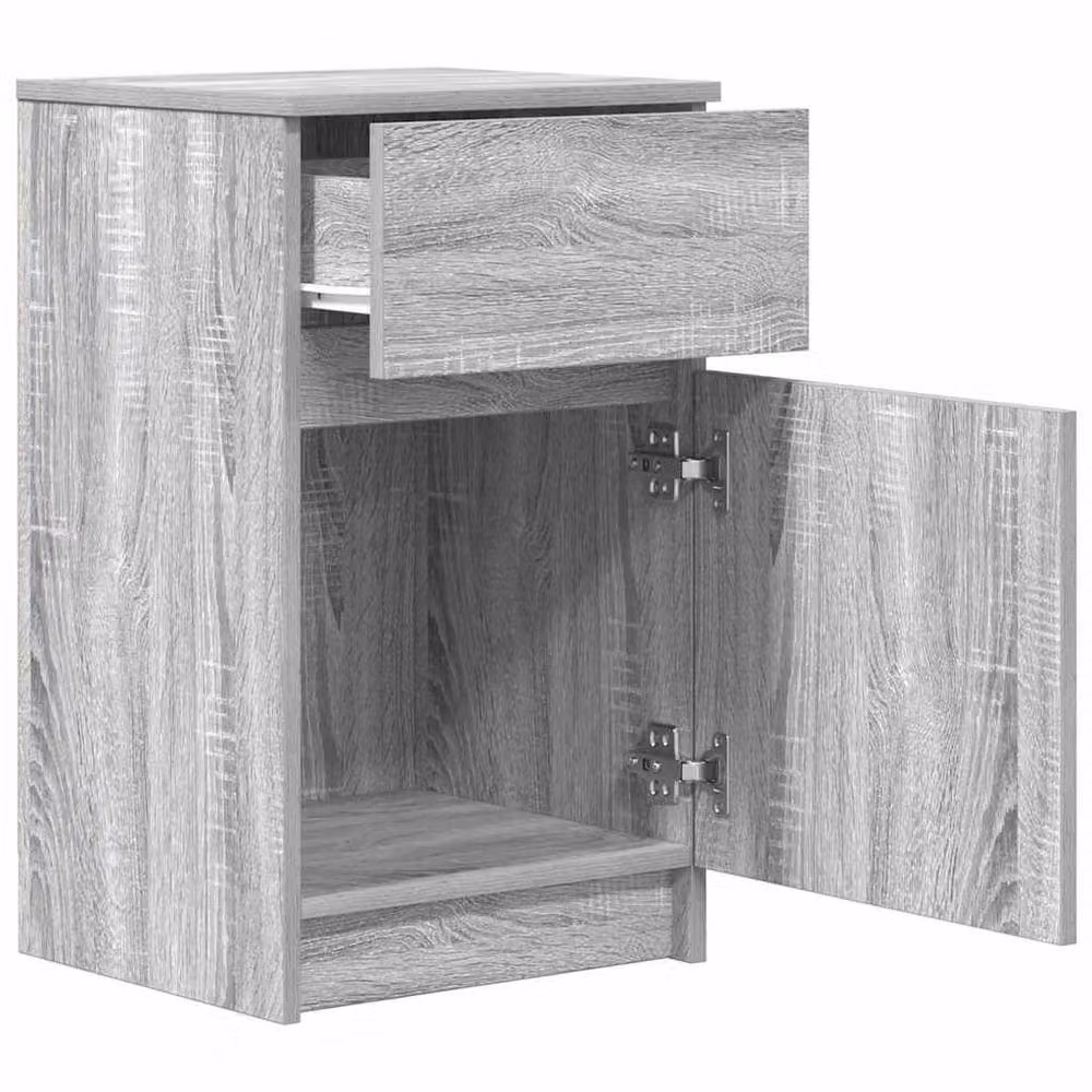 Berkfield Home Durable Bedside Cabinet in Grey Sonoma, W/D/H: 39 x 35 x 65 cm – 2