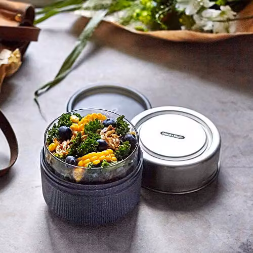 Black + Blum Leakproof Insulated Glass Lunch Pot in Black or Blue, 600ml – 3