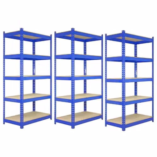 Monstershop Q-Rax Blue Metal Racking Units, Set of 3, W: 120 cm, D: 50 cm, H: 180 cm – 7