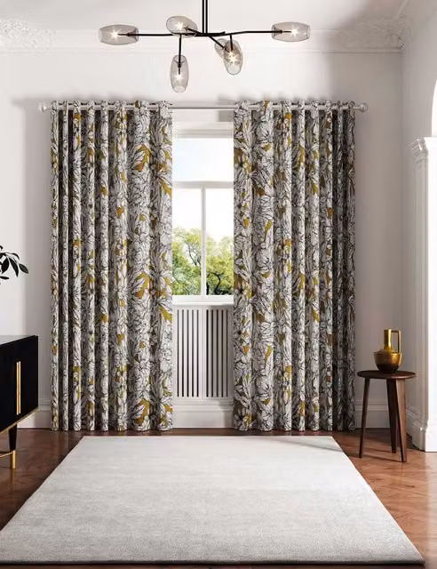Ted Baker Vietnam Floral Eyelet Curtains in Gold
