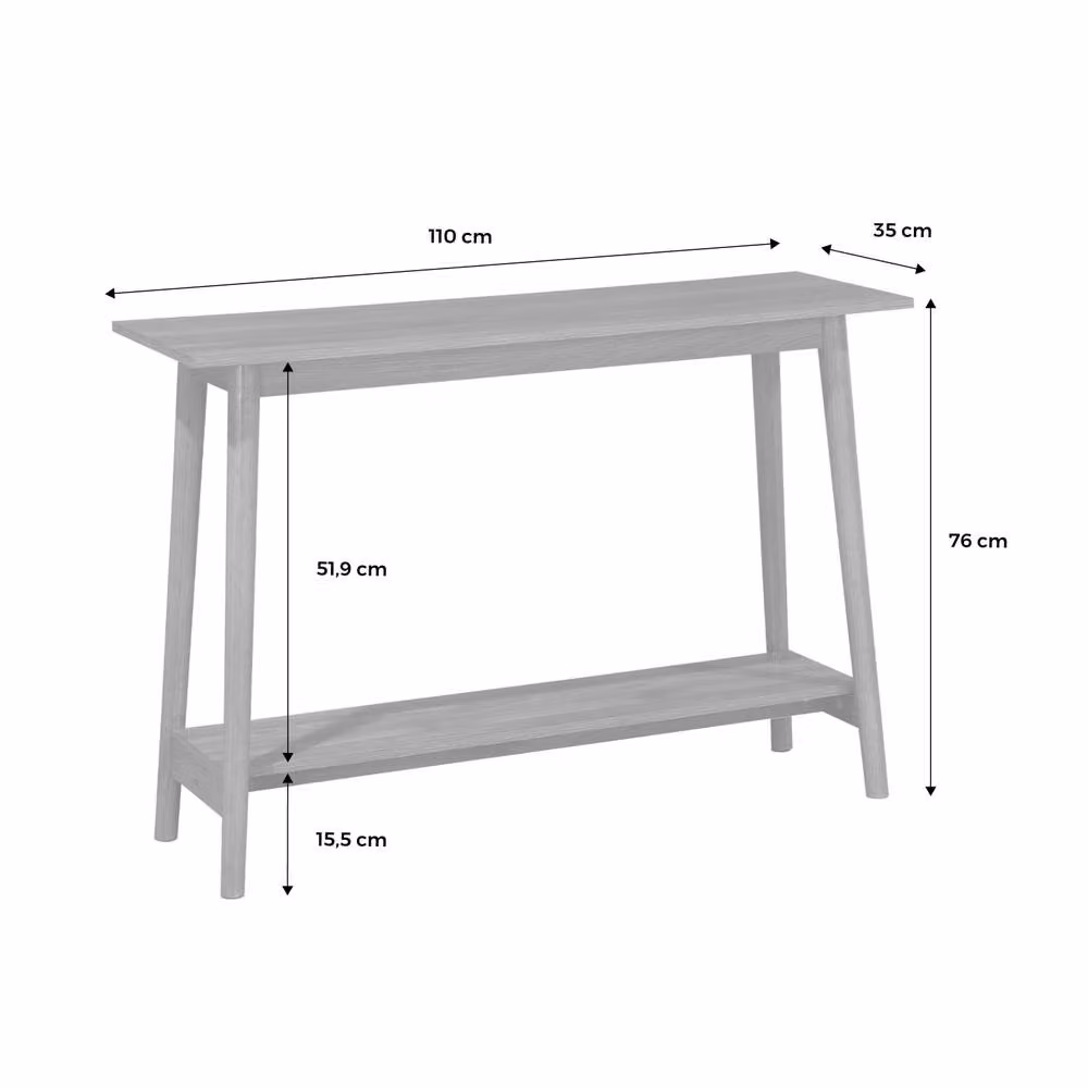 Sweekeet Dark Brown Walnut Wood Effect Console Table, Width: 110 cm – 3
