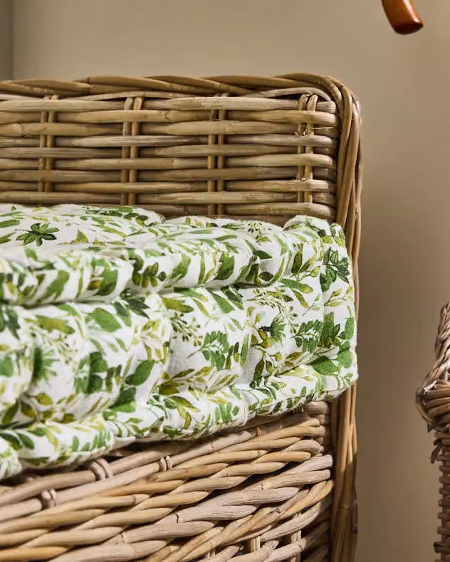 Dibor Vintage Green Leaf Print Cotton Indoor Hallway Bench Seat Pad Cushion, W: 44 cm, L: 112 cm – 4