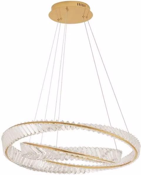 Nova Luce Aurelia Gold Metal and Crystal LED Pendant Light, Warm White, Dimmable – 1