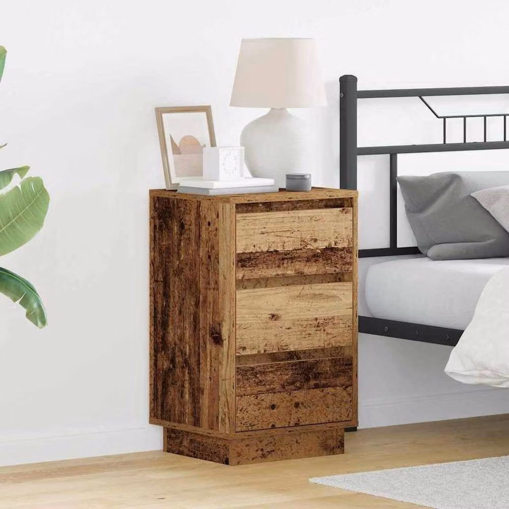 Berkfield Home Modern Bedside Cabinet with Integrated LED Lighting, Brown, W/D/H: 39 x 34.5 x 65 cm – 2