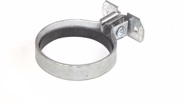 Hargreaves Premier Zinc Plated Silver Round Screw To Wall Downpipe Bracket with Gasket, 75mm