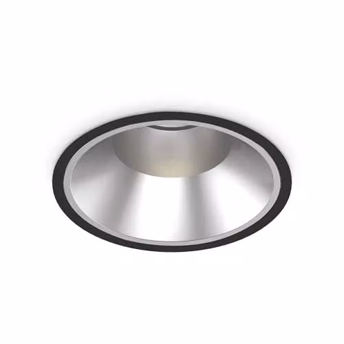 Ideal Lux Off Round D200 LED Recessed Downlight, Black, 42W, 3000K Warm White