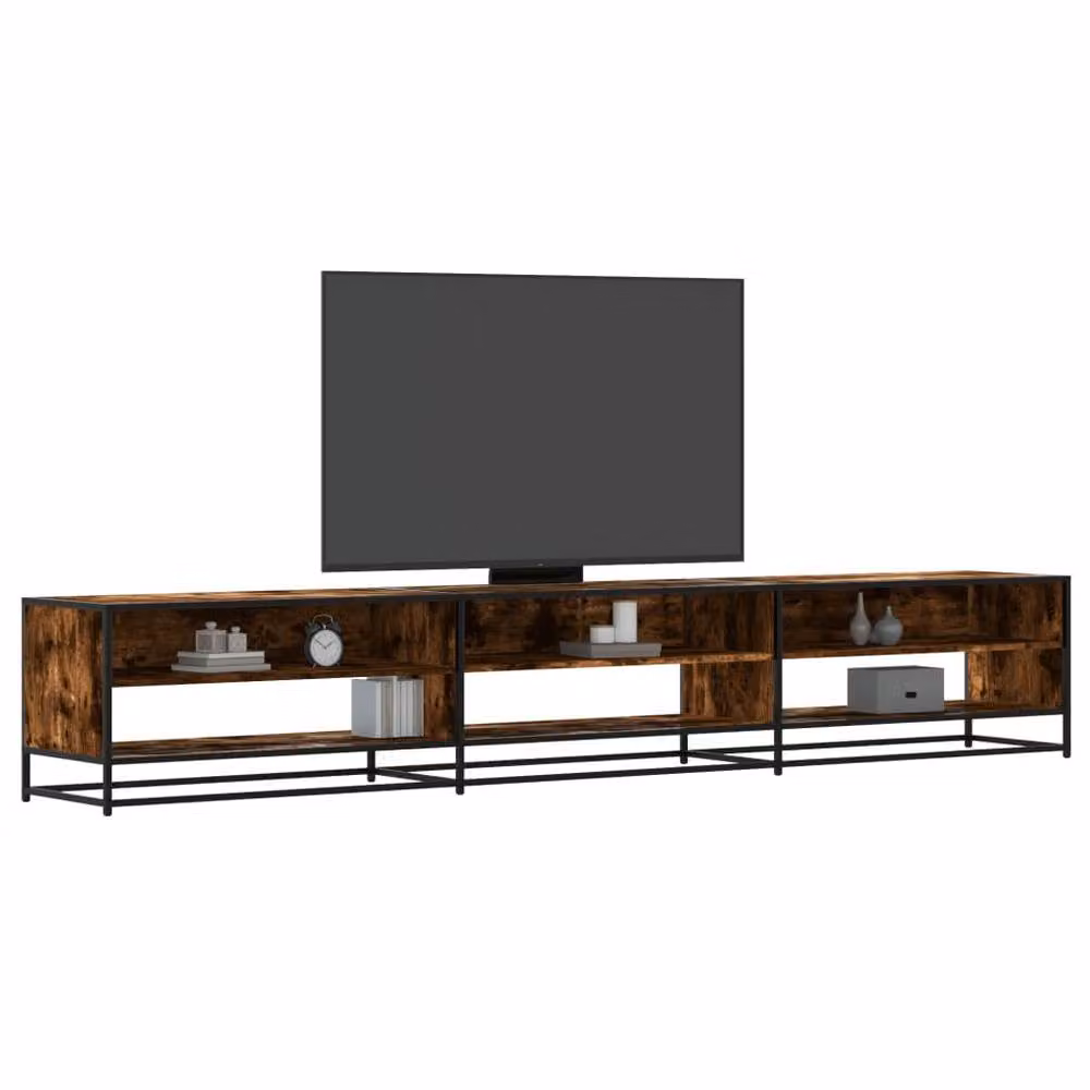 Berkfield Home Smoked Oak TV Cabinet in Brown, W/D/H: 270 x 40 x 46 cm – 2
