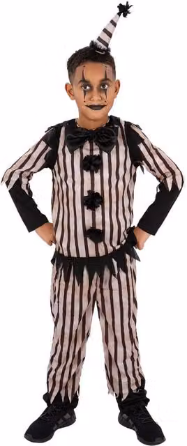 Smiffys Boys Vintage Clown Costume Set in Black, White and Multicolour