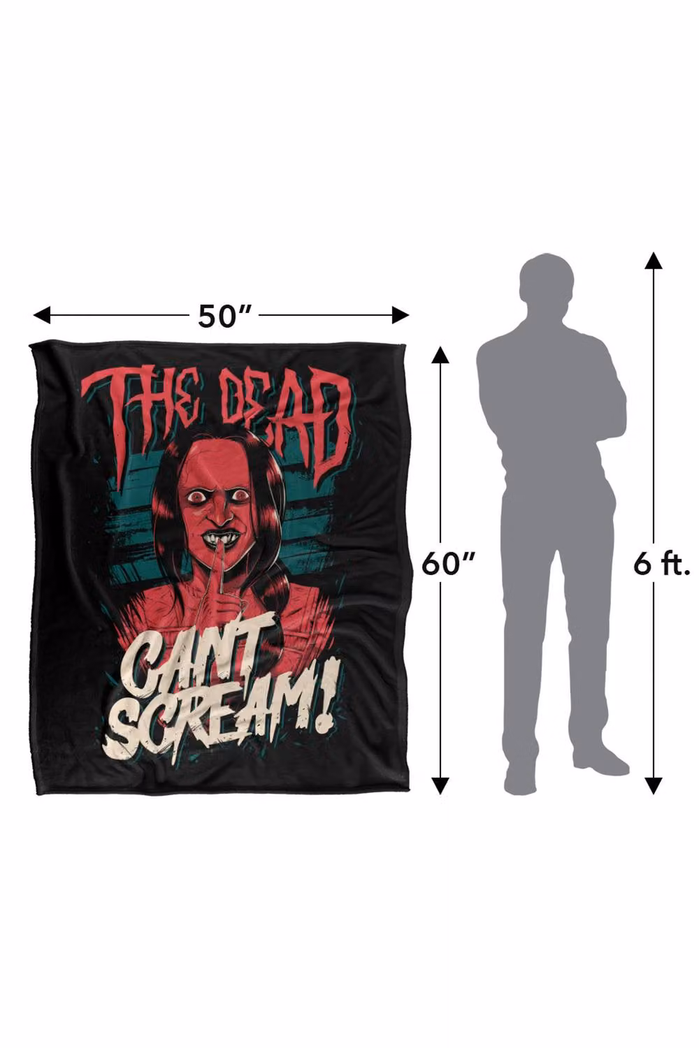 Warner Bros. The Conjuring Last Rites The Dead Cant Scream Super Soft Silky Touch Fluffy Polyester Blanket in Black and Multicolour, Large – 3