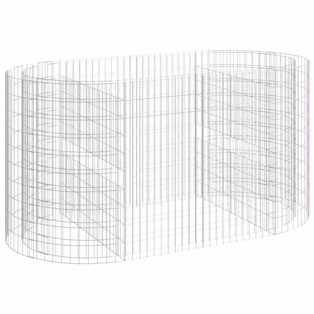 Berkfield Home Durable Galvanised Steel Gabion Raised Bed in Silver, W/D/H: 200 x 100 x 100 cm – 3