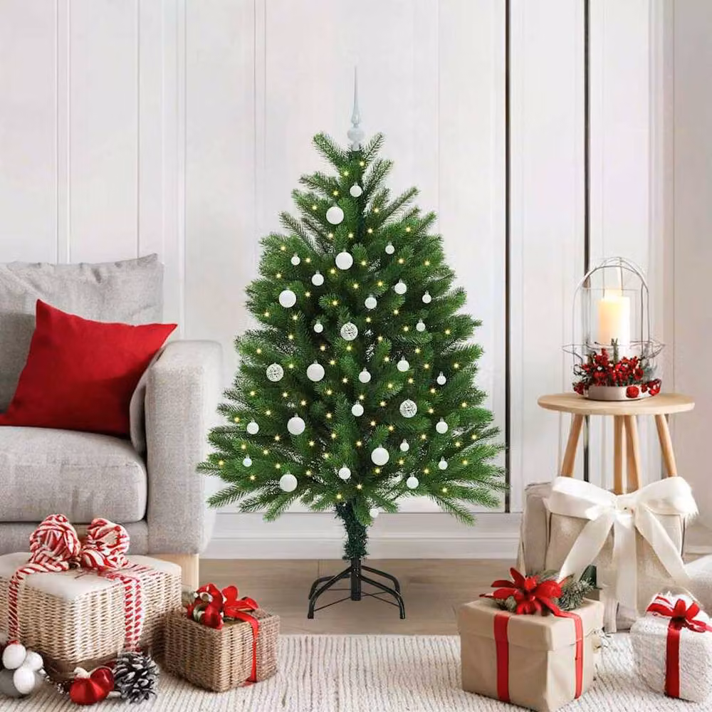 Berkfield Home Realistic Green Tabletop Christmas Tree with 150 LEDs and Stand, Height: 120 cm – 2