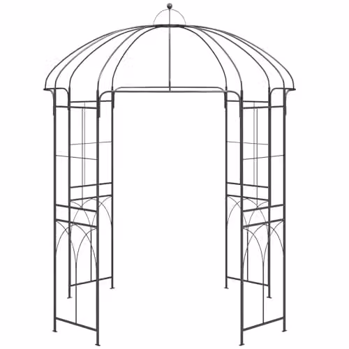 Gr8 Home Metal Garden Rose Arch Trellis in Black, H 267 cm x W 214 cm x D 214 cm