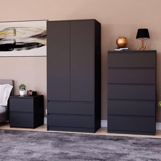 Vida Designs Modern Black Bedroom Set – 1