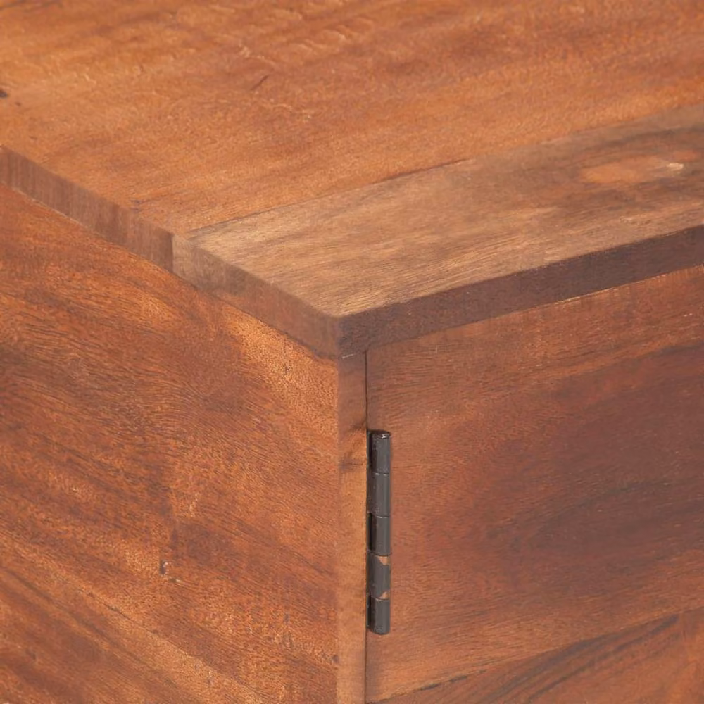 Berkfield Home Rustic Square Coffee Table in Brown Solid Acacia Wood, W/D/H: 67 x 67 x 45 cm – 4