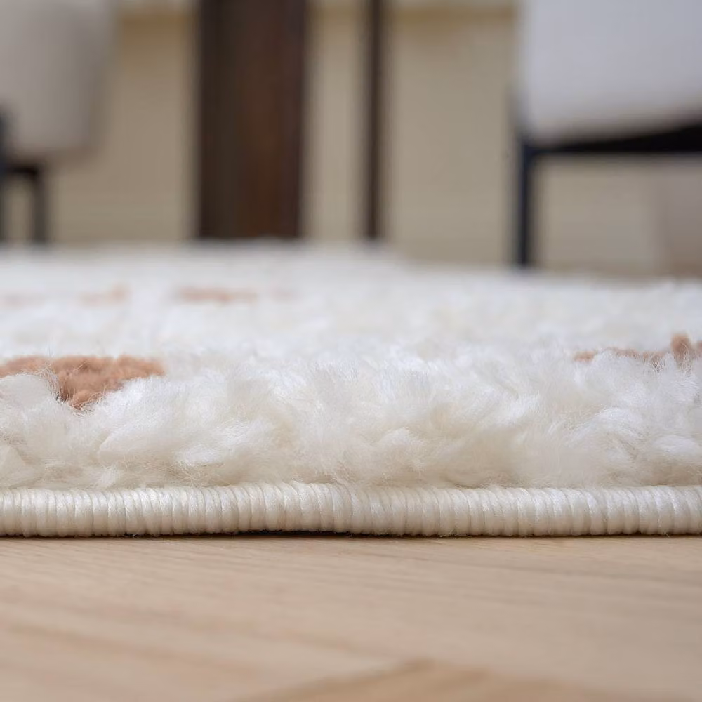 THE RUGS Moodi Spot Design Shaggy Soft High Pile Living Room Rug in Terracotta, W: 120 cm, L: 170 cm – 2