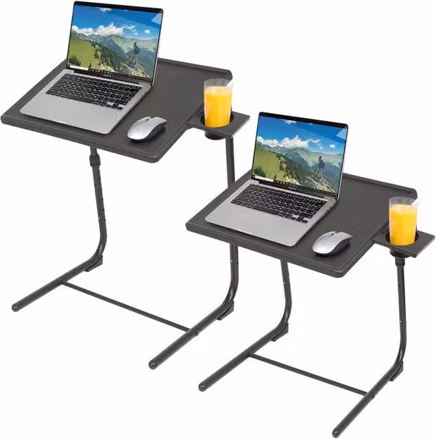 Harbour Housewares Height Adjustable Folding Laptop Table in Black