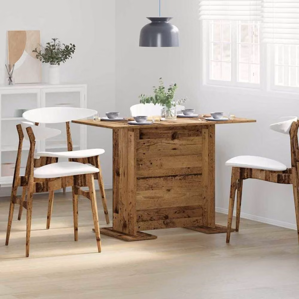 Berkfield Home Rustic Old Wood Dining Table in Brown, W/D/H: 110 x 60 x 75 cm – 2