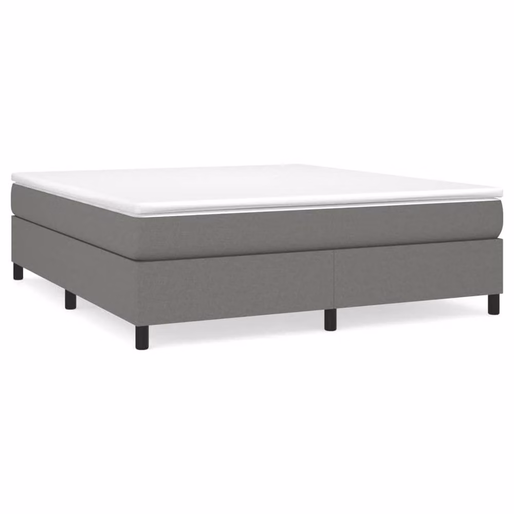 Berkfield Home Upholstered Box Spring Bed Frame in Grey, W/D/H: 180 x 200 cm – 2