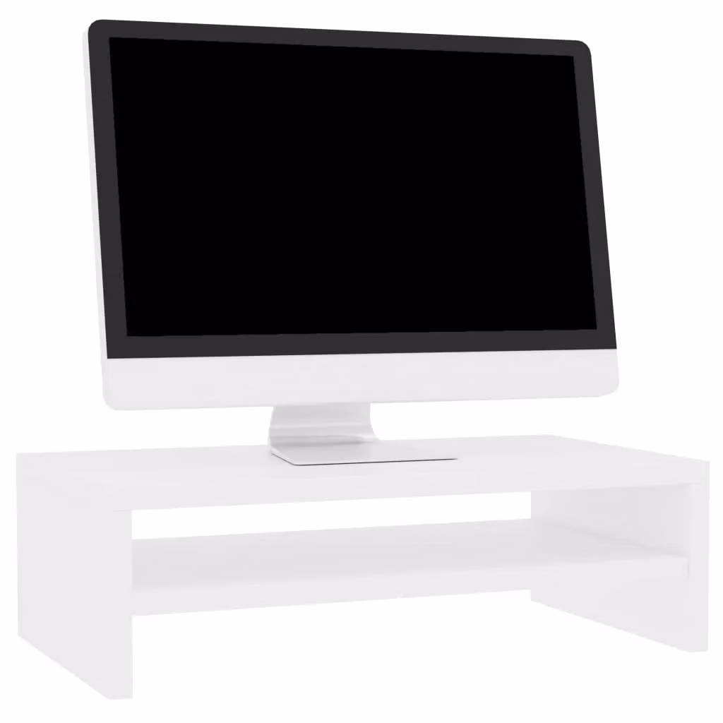 Berkfield Home Monitor Stand in White, W/D/H: 42 x 24 x 13 cm – 3