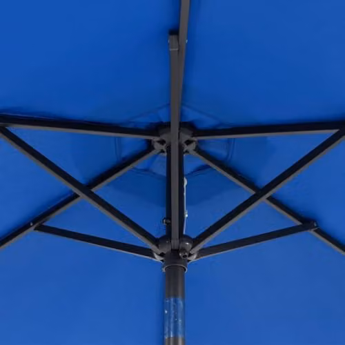 vidaXL Garden Parasol with LEDs and Steel Pole, Blue, W/D/H: 225 x 225 x 212 cm – 6