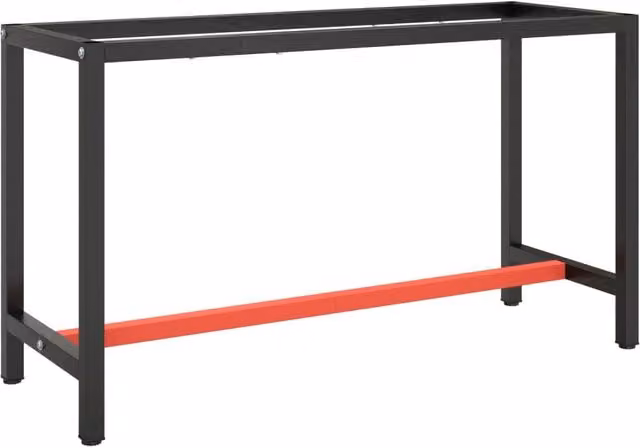 Berkfield Home Metal Work Bench Frame in Matte Black and Matte Red, W/D/H: 140 x 50 x 79 cm – 1