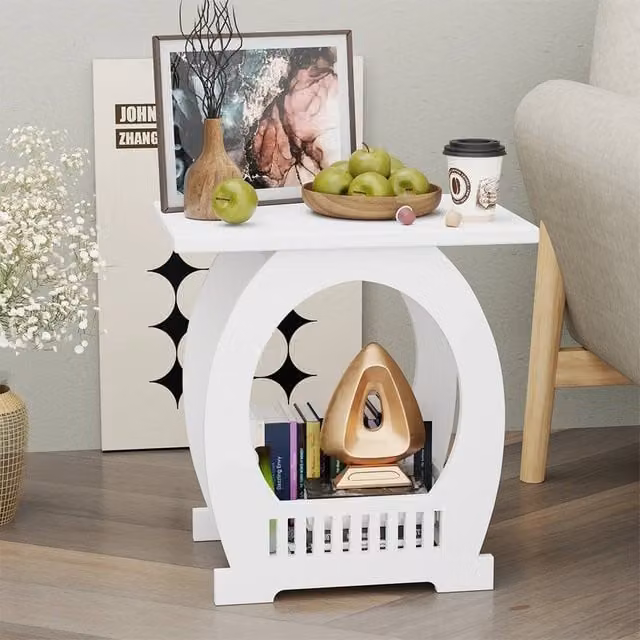 SPETLEK White Large Bedside Table Drawer Cabinet