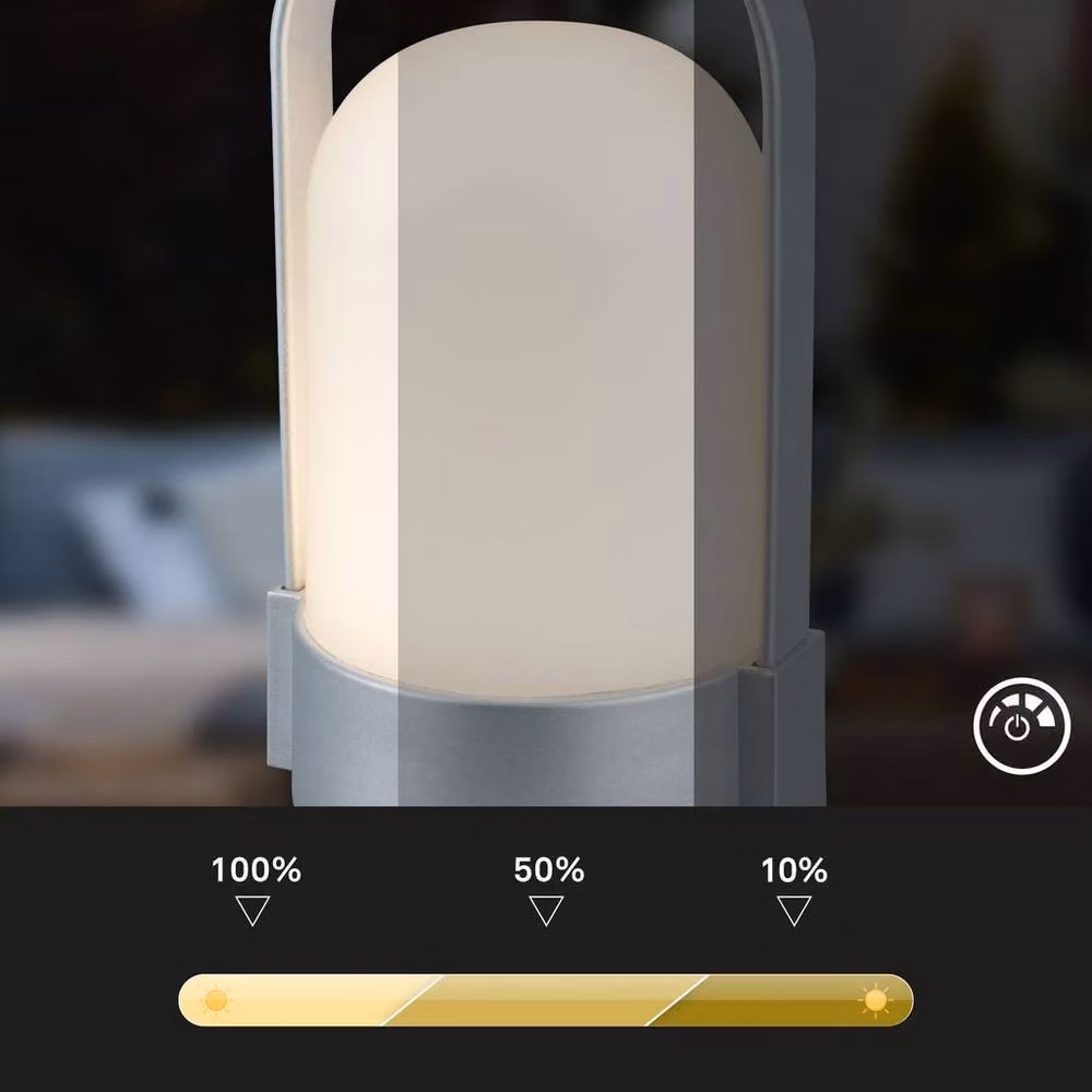 Briloner Wireless Rechargeable LED Table Lamp in Matte Chrome, IP44 Dimmable Touch Light, H x W x D: 15.5 x 9 x 8 cm – 4