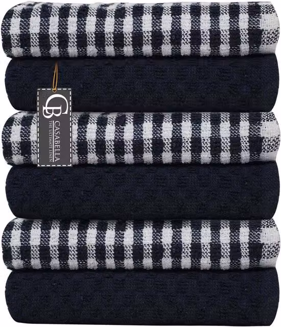 Casabella Blue Tea Towels, Pack of 6