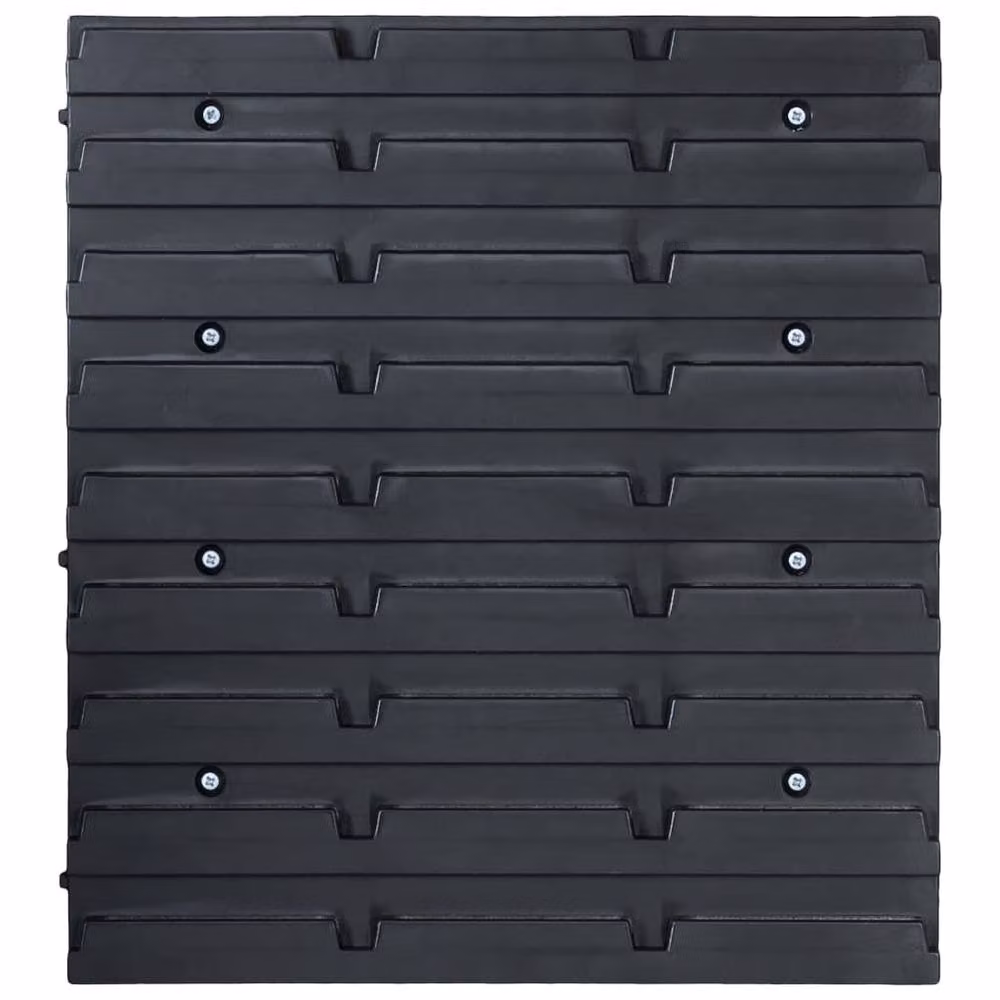 Berkfield Home 32 Piece Wall Mounted Storage Bin Kit with Wall Panels in Red and Black – 2